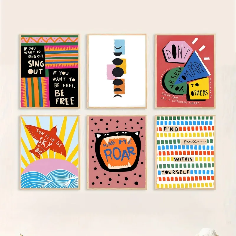 Resin Art Quotes - Bohemian Colorful Poster Printed with Self-care