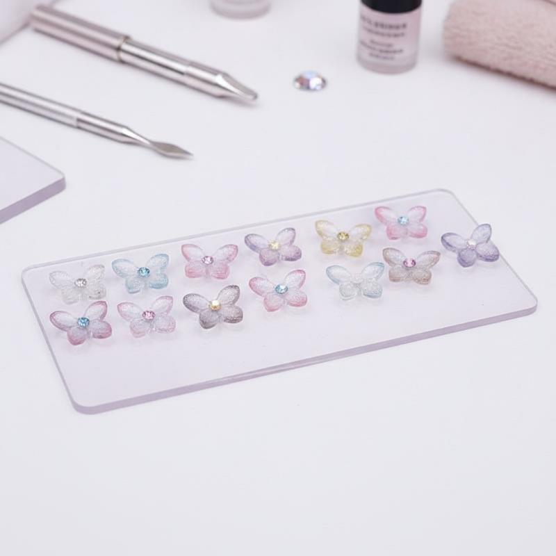 Shiny 3D Glitter Nail Art Char - Resin Art Using Flowers ulasan dan harga