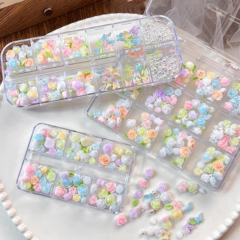 3D Nail Art Decoration Kit 6 1 - Resin Art Using Flowers ulasan dan harga