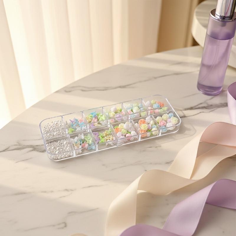 3D Nail Art Decoration Kit 6 1 - Resin Art Using Flowers ulasan dan harga