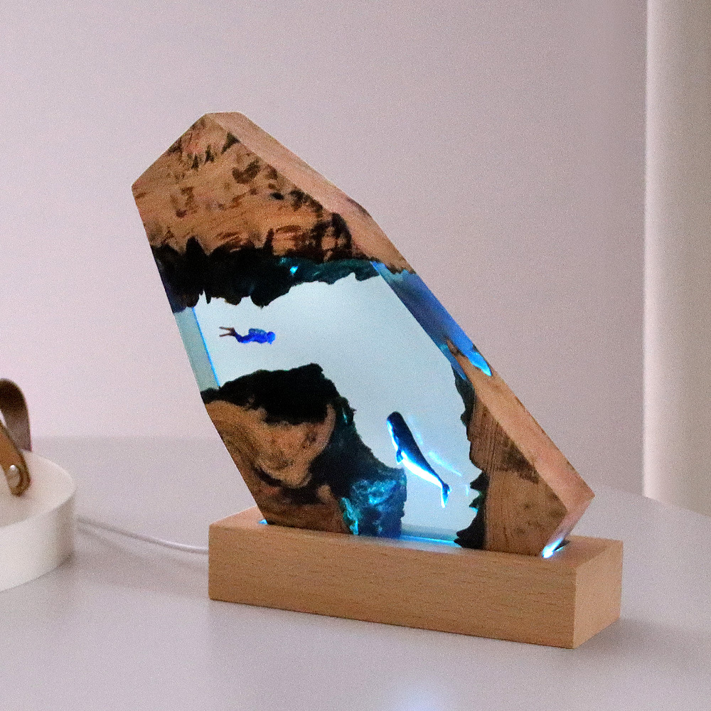 New Underwater Cave Whale Dive - Resin Art Gift For Wedding ulasan dan harga