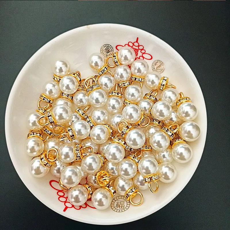 30Pcs Round Pearl Diamond Pend - Resin Art Gift For Wedding ulasan dan harga