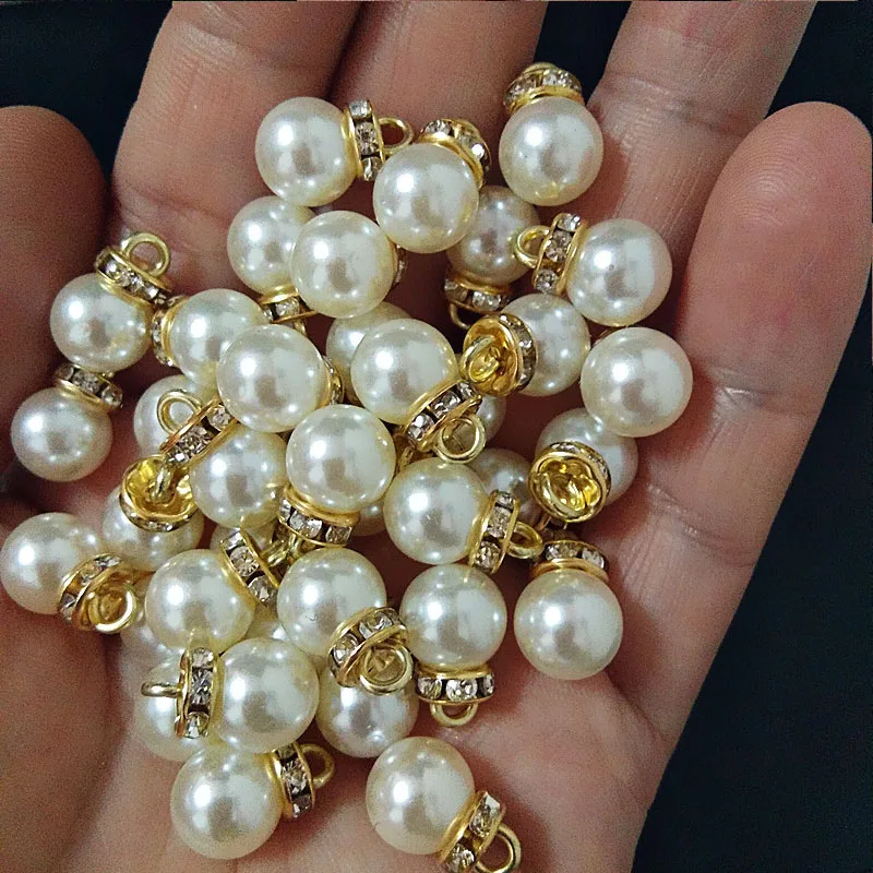 30Pcs Round Pearl Diamond Pend - Resin Art Gift For Wedding ulasan dan harga