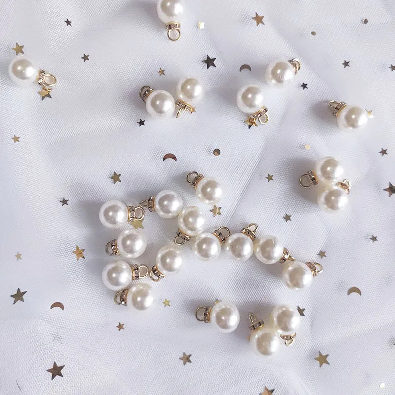 30Pcs Round Pearl Diamond Pend - Resin Art Gift For Wedding ulasan dan harga