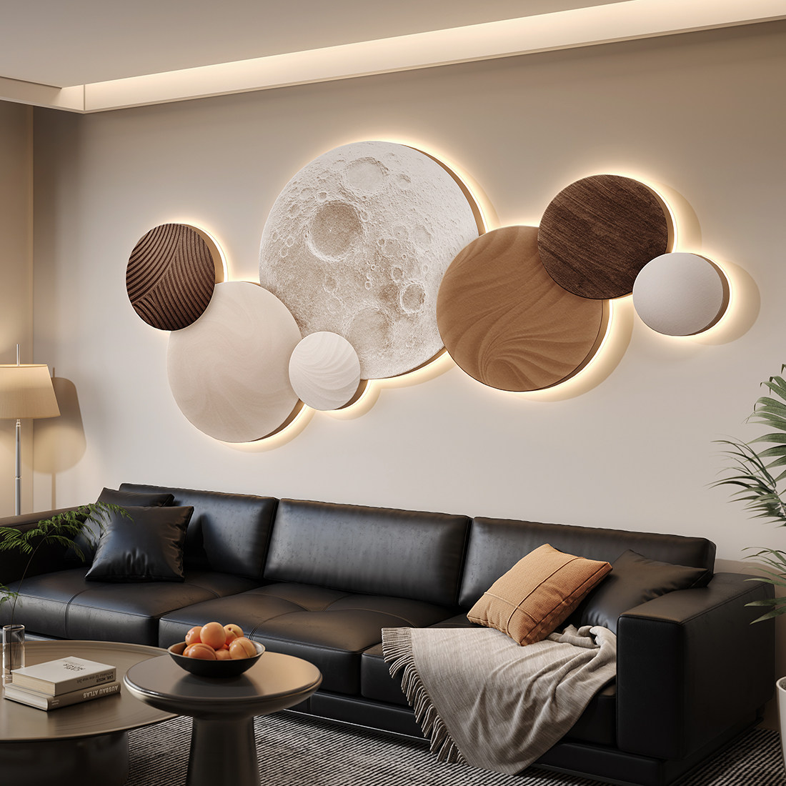 Moon Bedroom Decor Modern Luxu - Resin Art On Wood ulasan dan harga