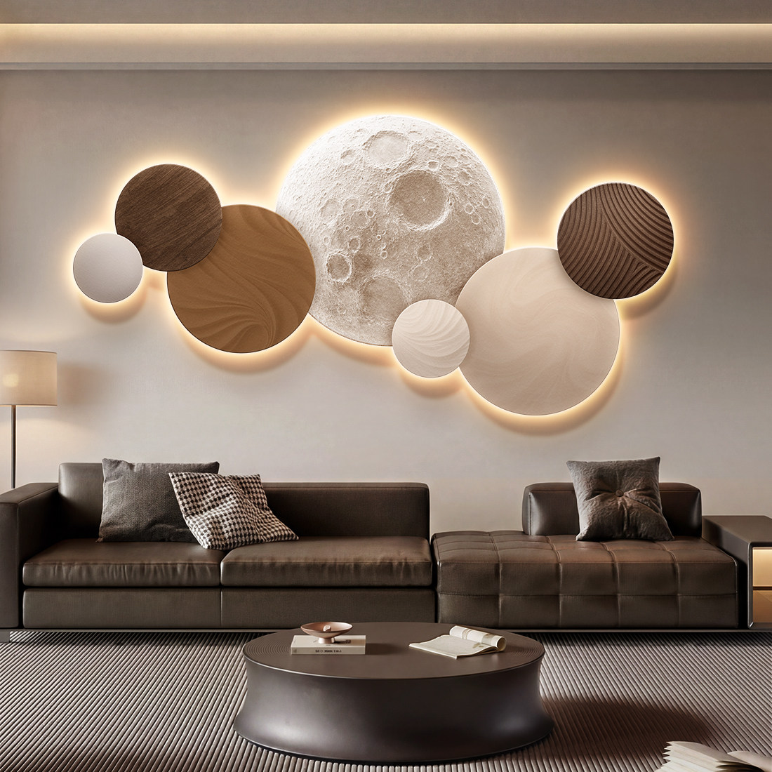Moon Bedroom Decor Modern Luxu - Resin Art On Wood ulasan dan harga