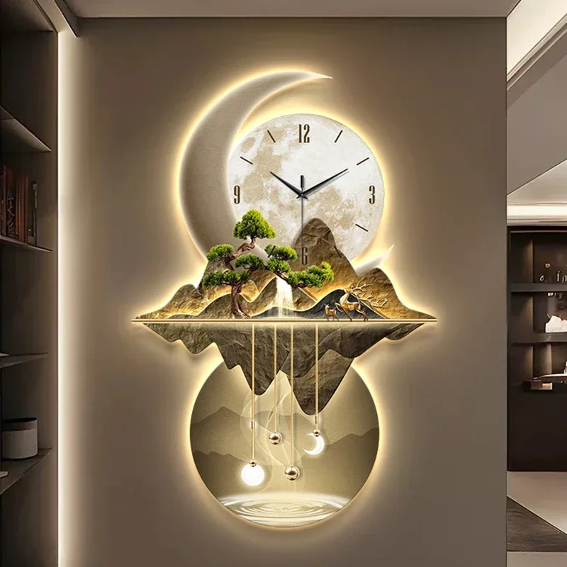 Art Mural Wall Clocks Led Mode - Resin Art Clock ulasan dan harga