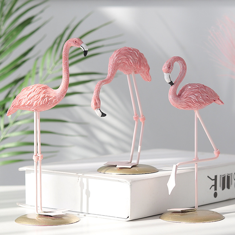3PCS Pink Flamingo Figurines T - Resin Art Gift For Wedding ulasan dan harga