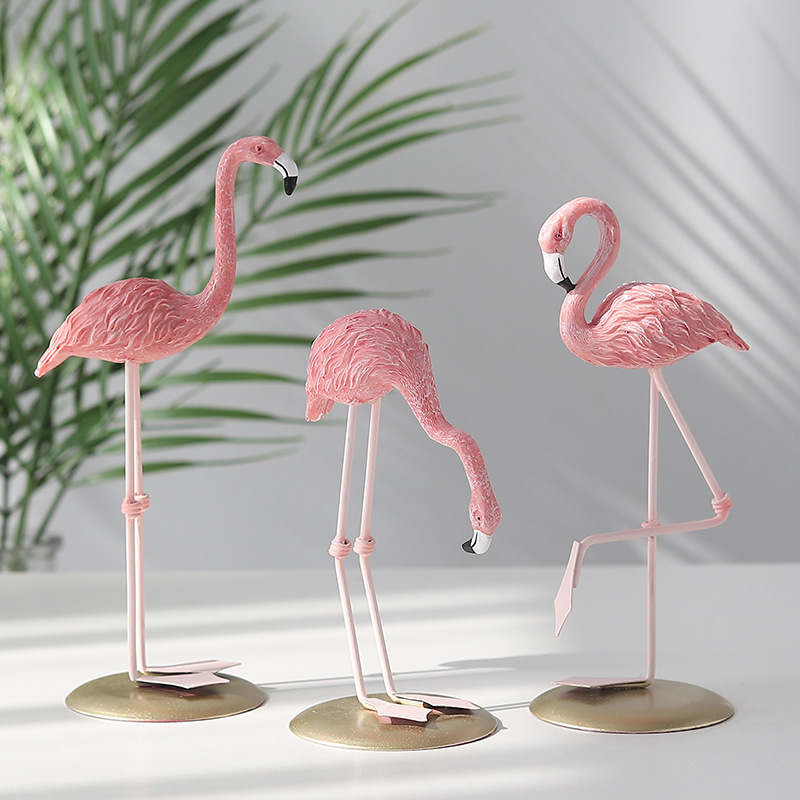3PCS Pink Flamingo Figurines T - Resin Art Gift For Wedding ulasan dan harga