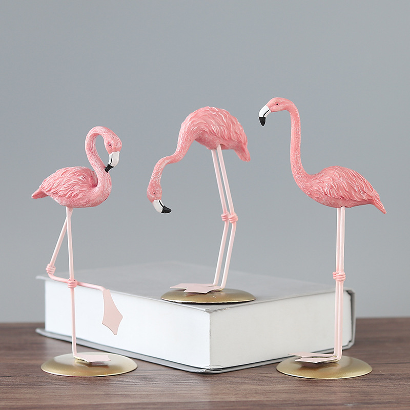3PCS Pink Flamingo Figurines T - Resin Art Gift For Wedding ulasan dan harga