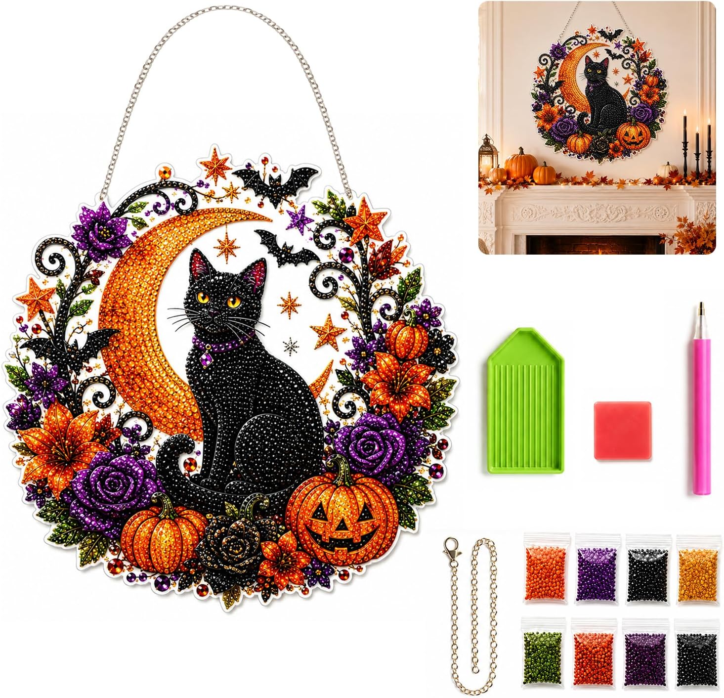 Halloween Pumpkins Diamond Art - Resin Art Flower ulasan dan harga