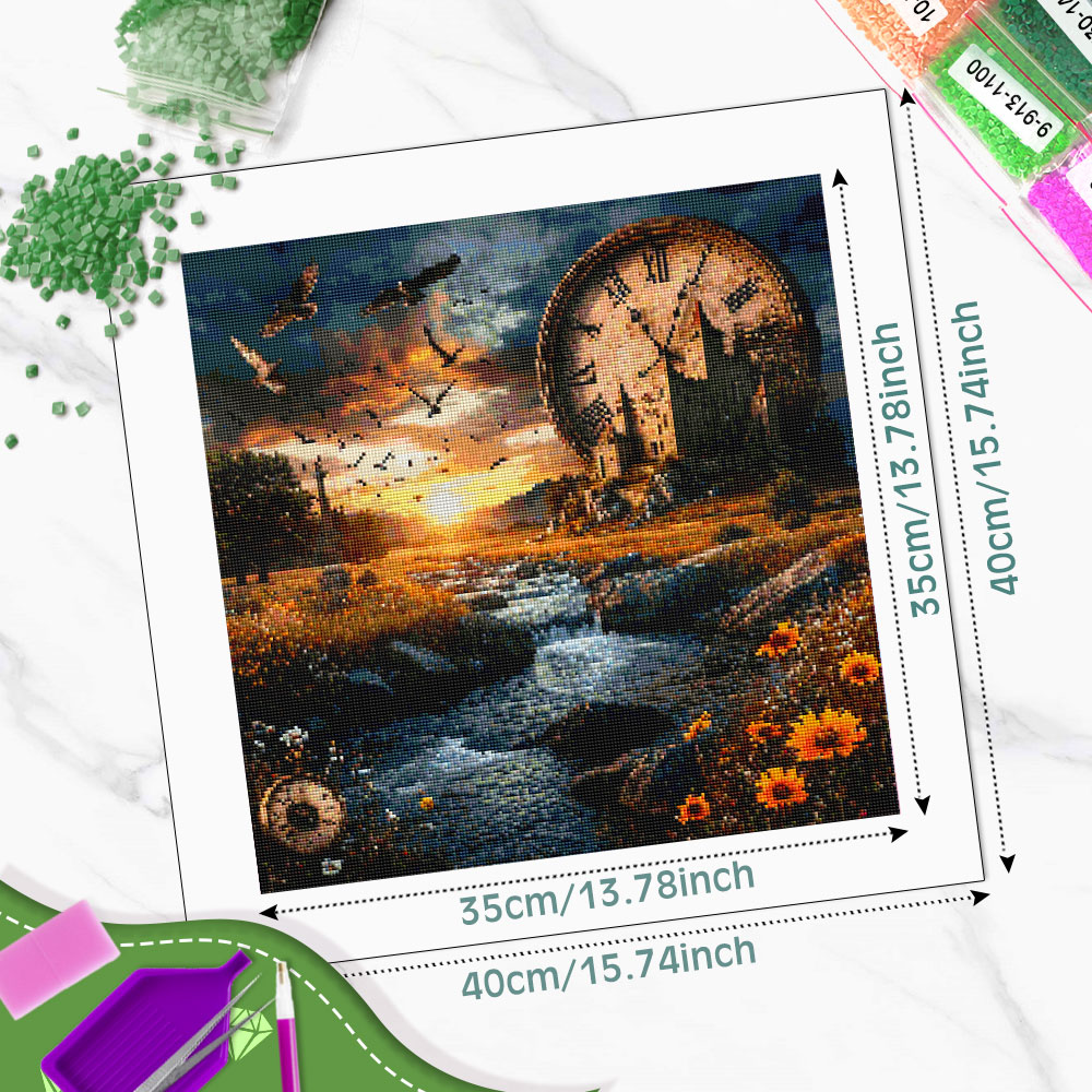 Huacan Diamond Painting Wilder - Resin Art Clock ulasan dan harga