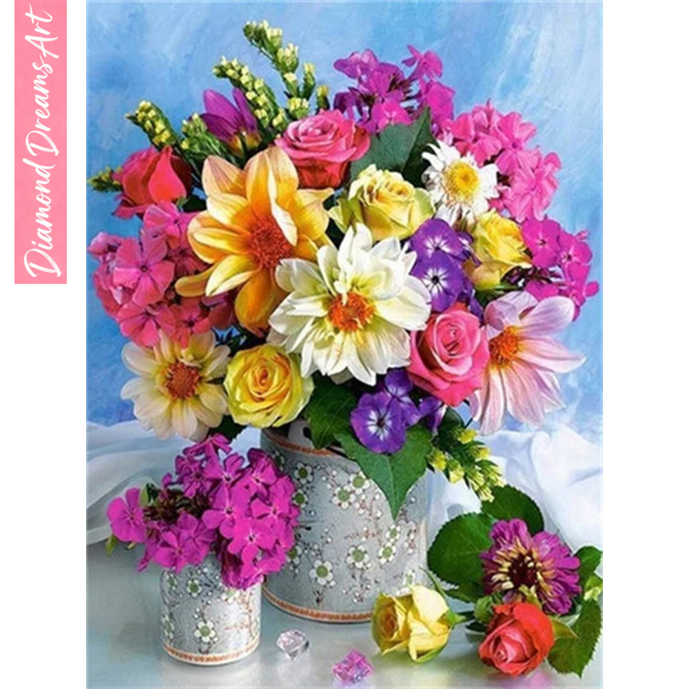 Full Diamond Mosaic Flower 5D  - Resin Art Flower ulasan dan harga