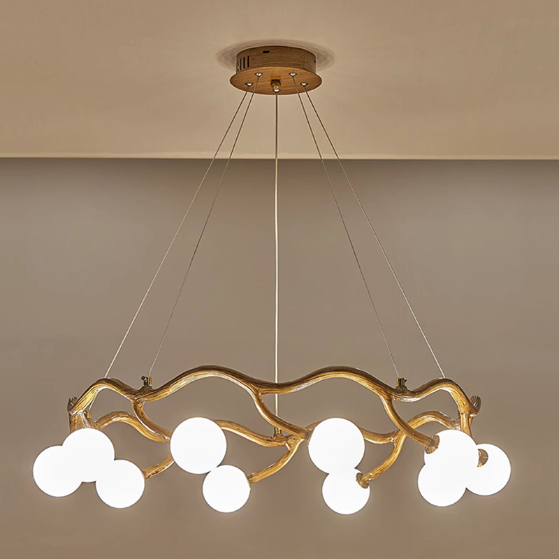 Modern White Glass Wood Chande - Resin Art On Wood ulasan dan harga
