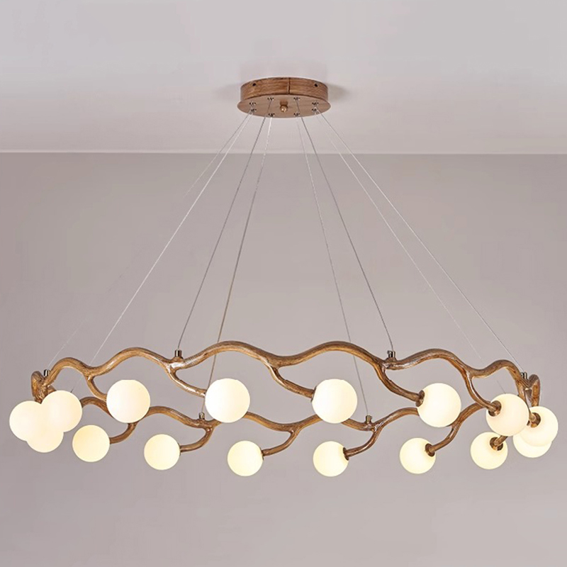 Modern White Glass Wood Chande - Resin Art On Wood ulasan dan harga