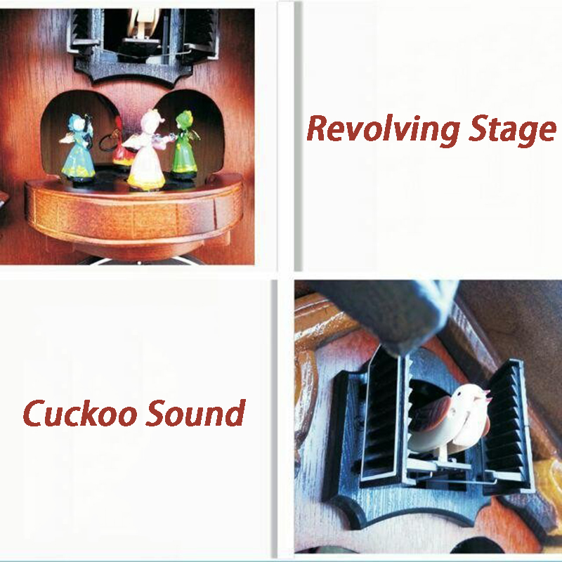 Cuckoo Wall Clock Solid Wood C - Resin Art Clock ulasan dan harga