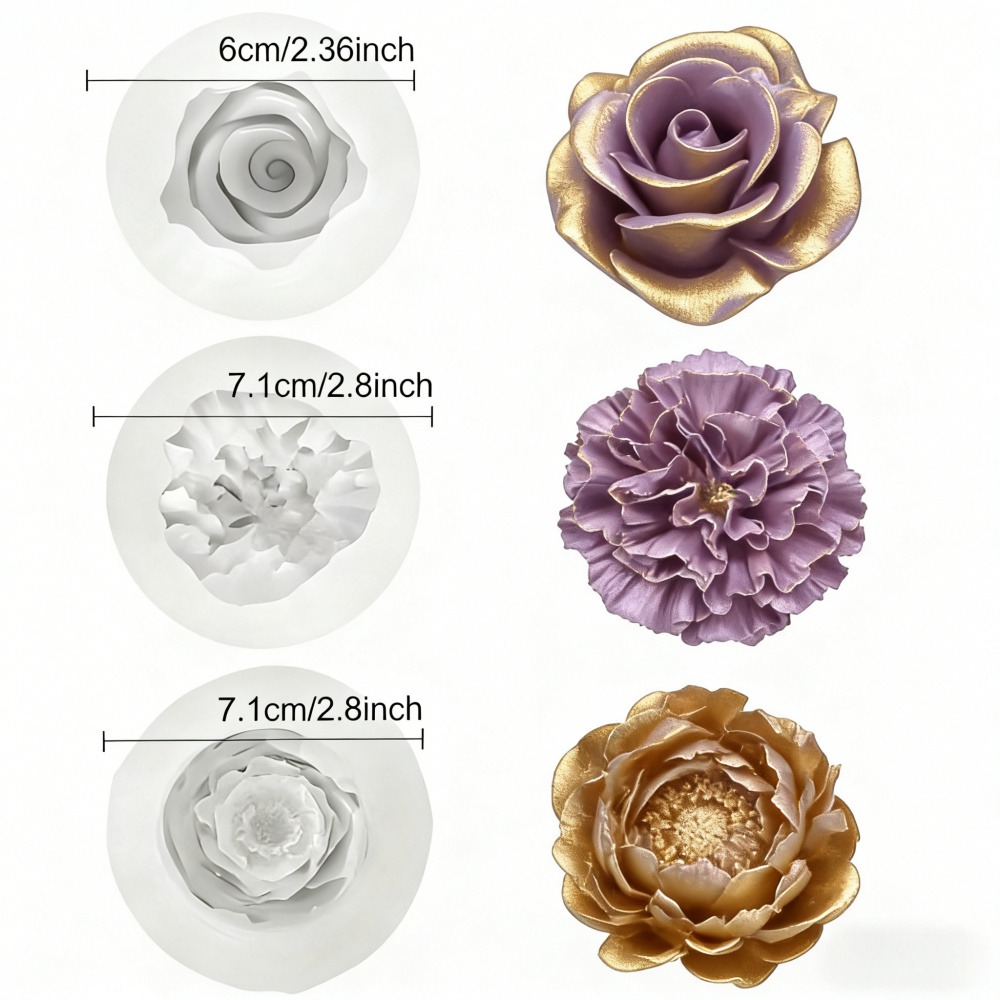 3-Piece Silicone Molds for Ros - Resin Art Gift For Wedding ulasan dan harga