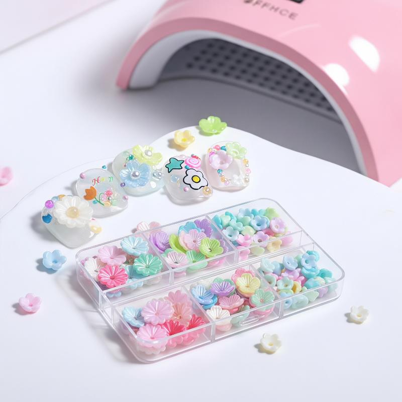 6 Grids Mini Resin Flower Nail - Resin Art Using Flowers ulasan dan harga