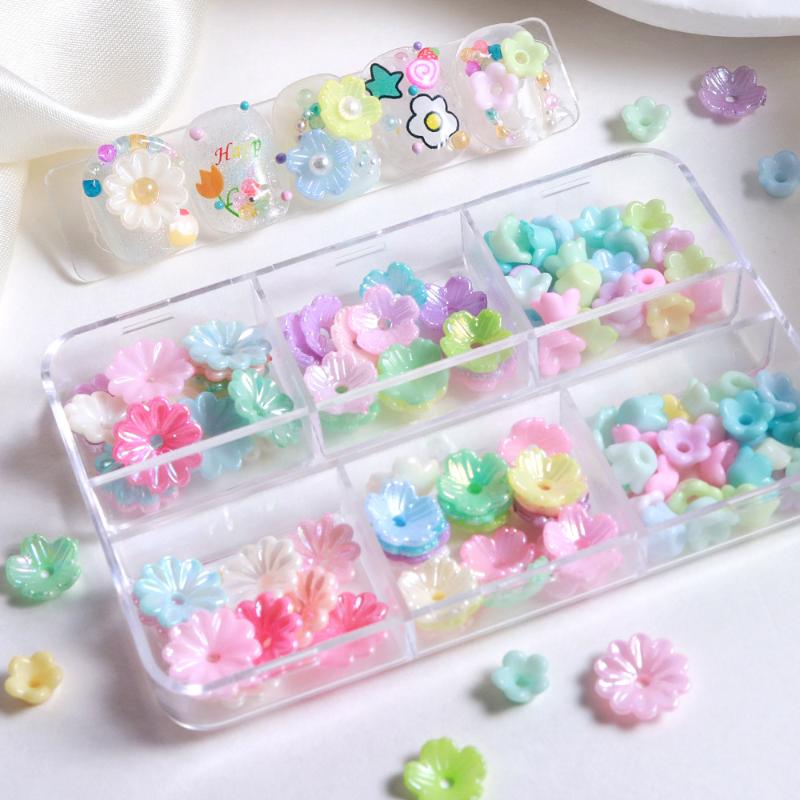 6 Grids Mini Resin Flower Nail - Resin Art Using Flowers ulasan dan harga