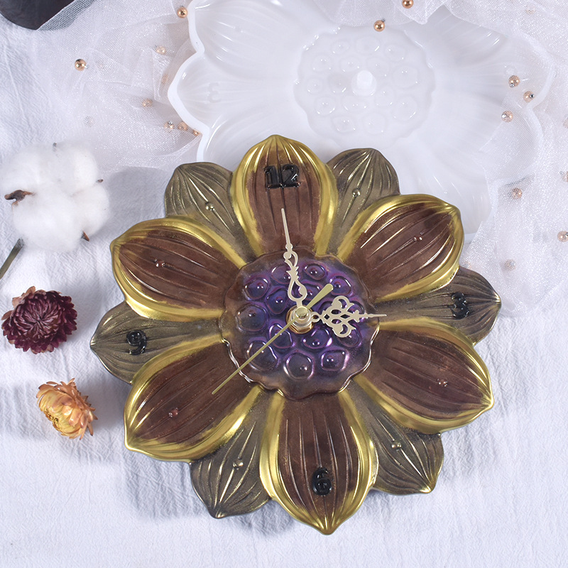 World Map Lotus Leaf Sakura Cl - Resin Art Clock ulasan dan harga