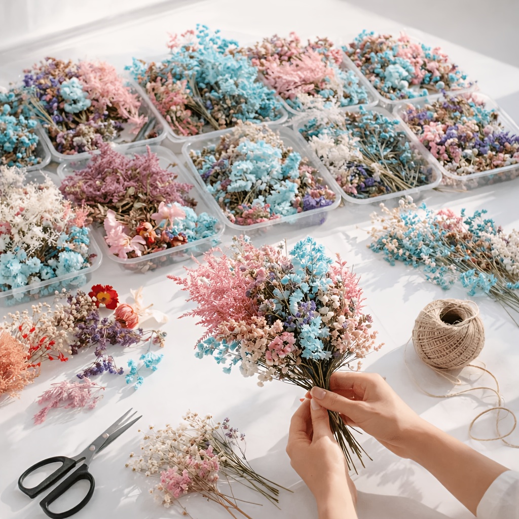 10 Box Mixed Dried Flower Bouq - Resin Art Gift For Wedding ulasan dan harga