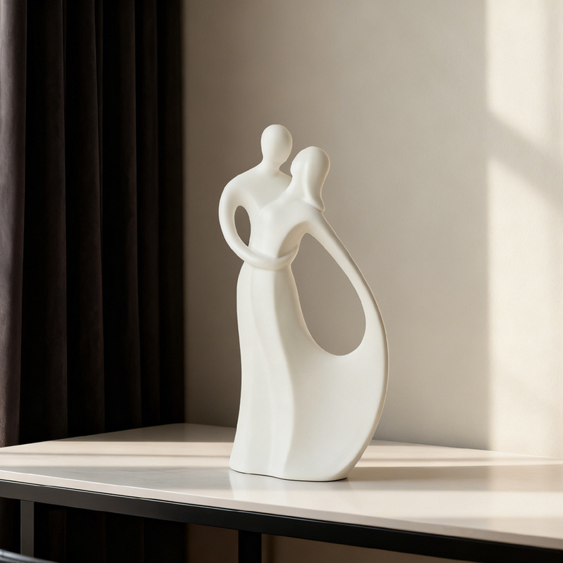 Nordic Ceramic Couple Hugging  - Resin Art Gift For Wedding ulasan dan harga