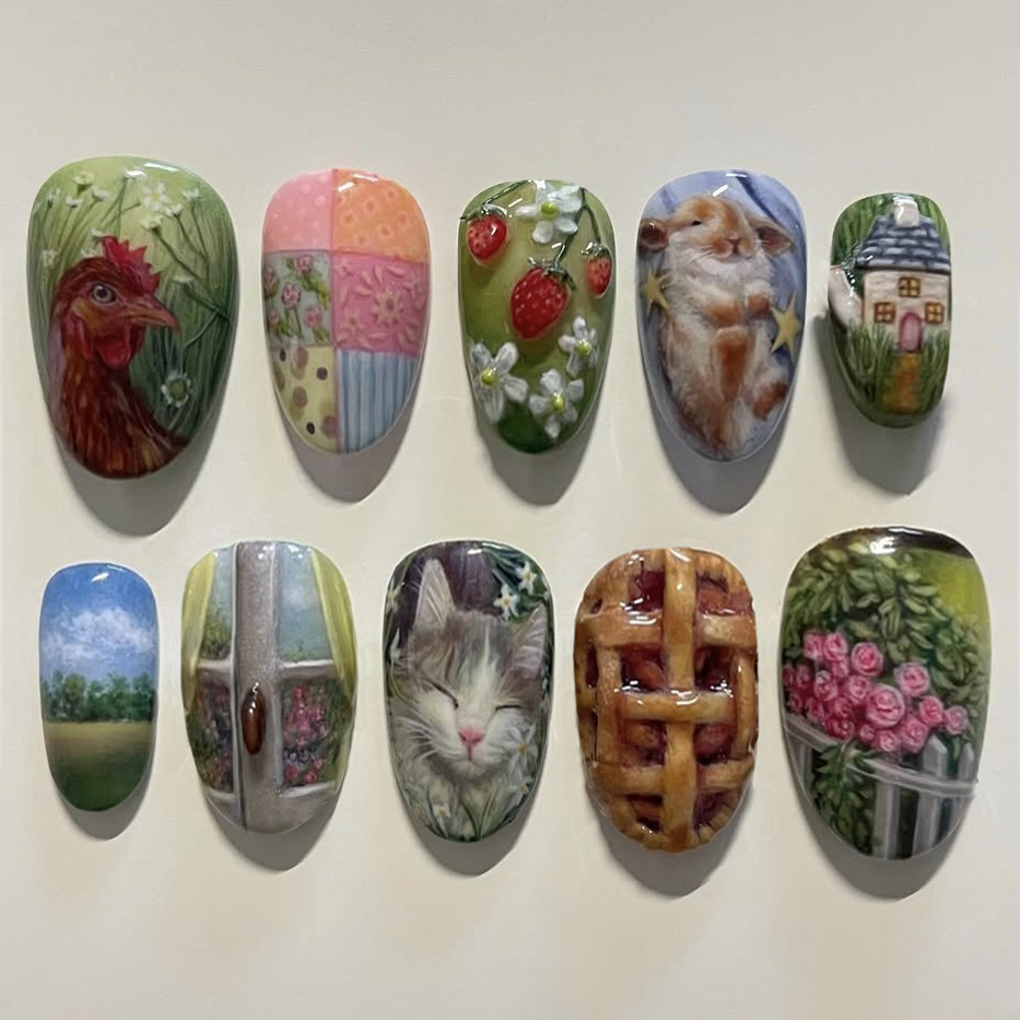 24pcs Pastoral Style Almond Pr - Resin Art Flower ulasan dan harga