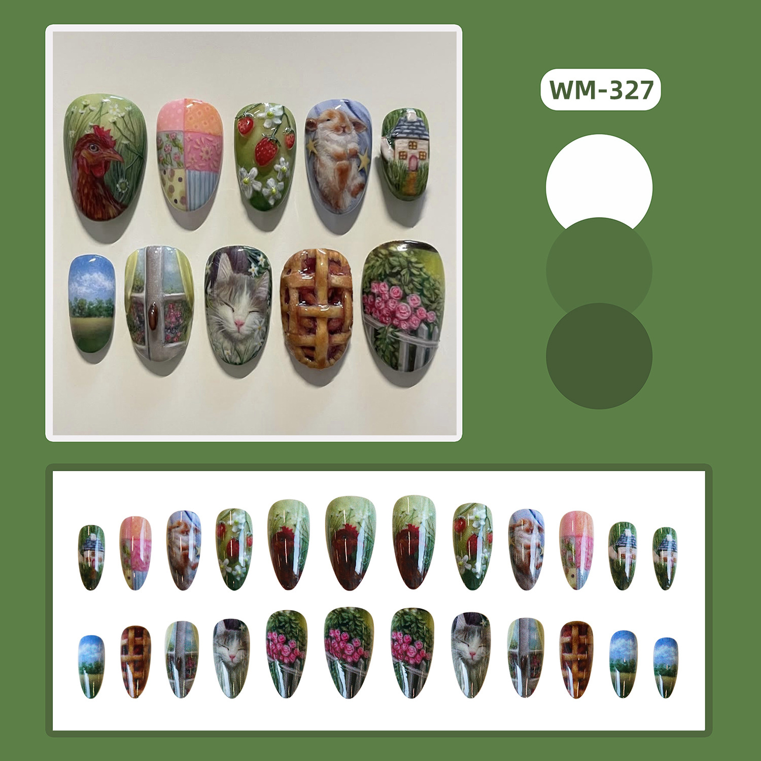 24pcs Pastoral Style Almond Pr - Resin Art Flower ulasan dan harga