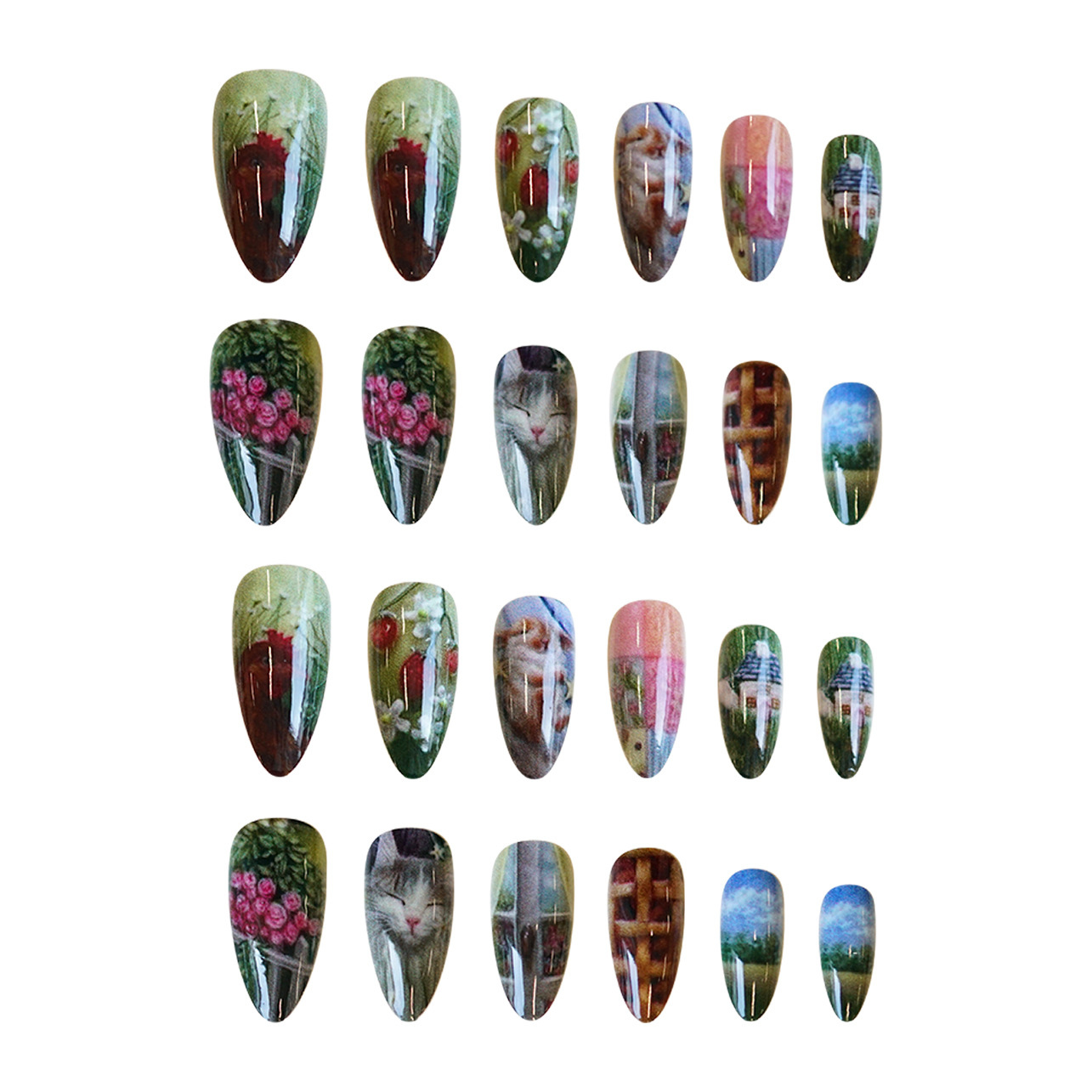 24pcs Pastoral Style Almond Pr - Resin Art Flower ulasan dan harga