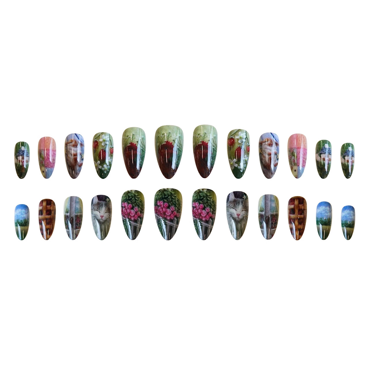 24pcs Pastoral Style Almond Pr - Resin Art Flower ulasan dan harga
