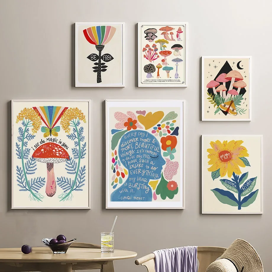 Boho Mushroom Butterfly Sunflo - Resin Art Quotes ulasan dan harga