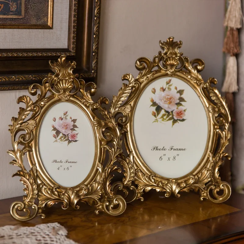 Retro Gold Oval Resin Photo Fr - Resin Art Gift For Wedding ulasan dan harga