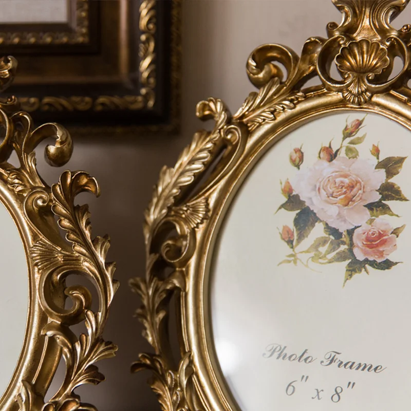Retro Gold Oval Resin Photo Fr - Resin Art Gift For Wedding ulasan dan harga