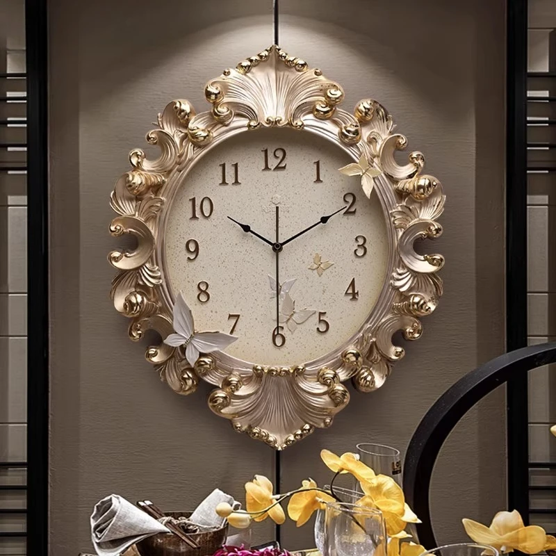 European Style Room Wall Clock - Resin Art Clock ulasan dan harga