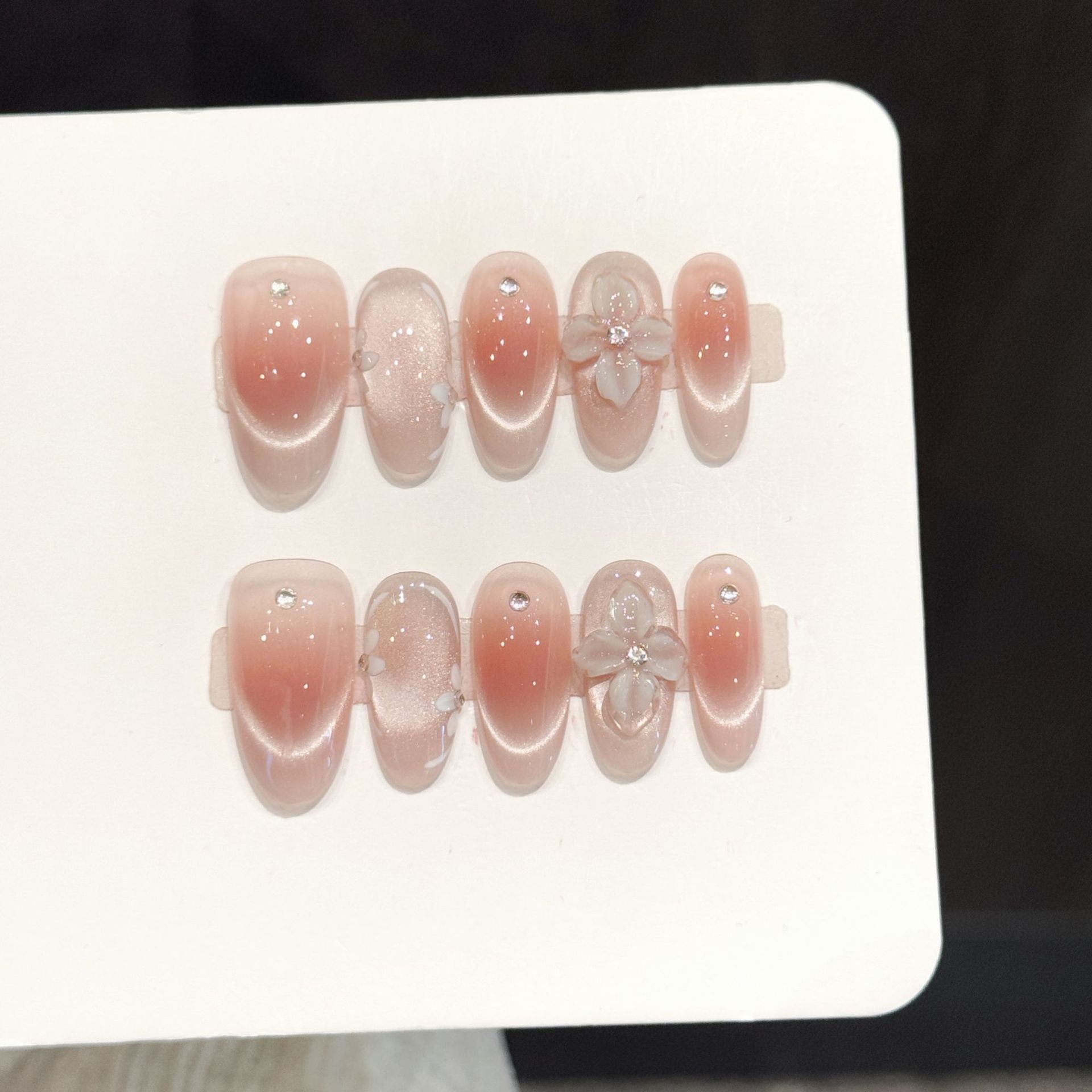 10pcs Handmade Press On Nails  - Resin Art Flower ulasan dan harga
